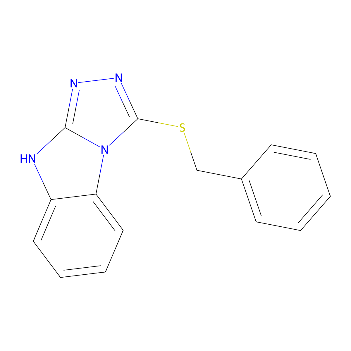 3-(benzylsulfanyl)-9H-[1,2,4]triazolo[4,3-a]benzimidazole molecular structure, CAS 696652-36-5