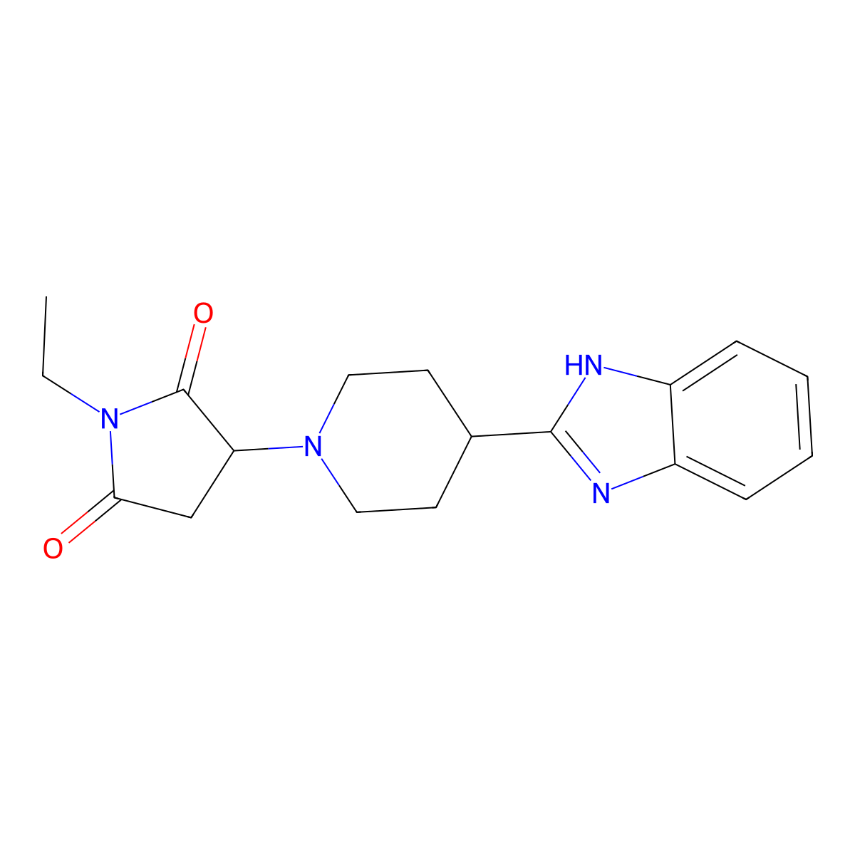 3-[4-(1H-benzimidazol-2-yl)piperidin-1-yl]-1-ethylpyrrolidine-2,5-dione molecular structure, CAS 696652-79-6