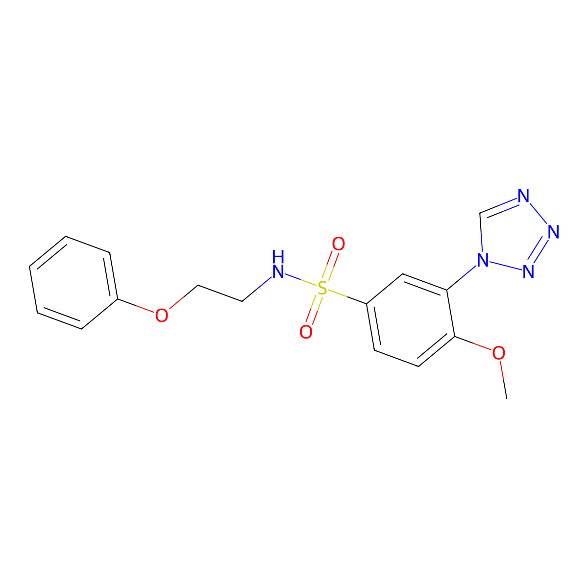 4-methoxy-N-(2-phenoxyethyl)-3-(1H-tetrazol-1-yl)benzenesulfonamide molecular structure, CAS 696653-47-1