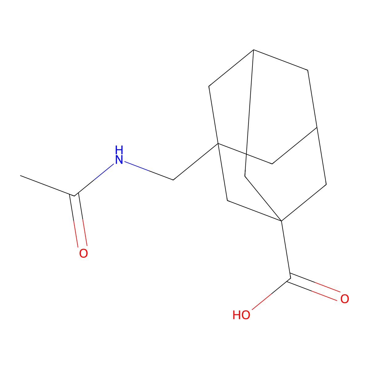 3-[(Acetylamino)methyl]adamantane-1-carboxylic acid molecular structure, CAS 696653-76-6