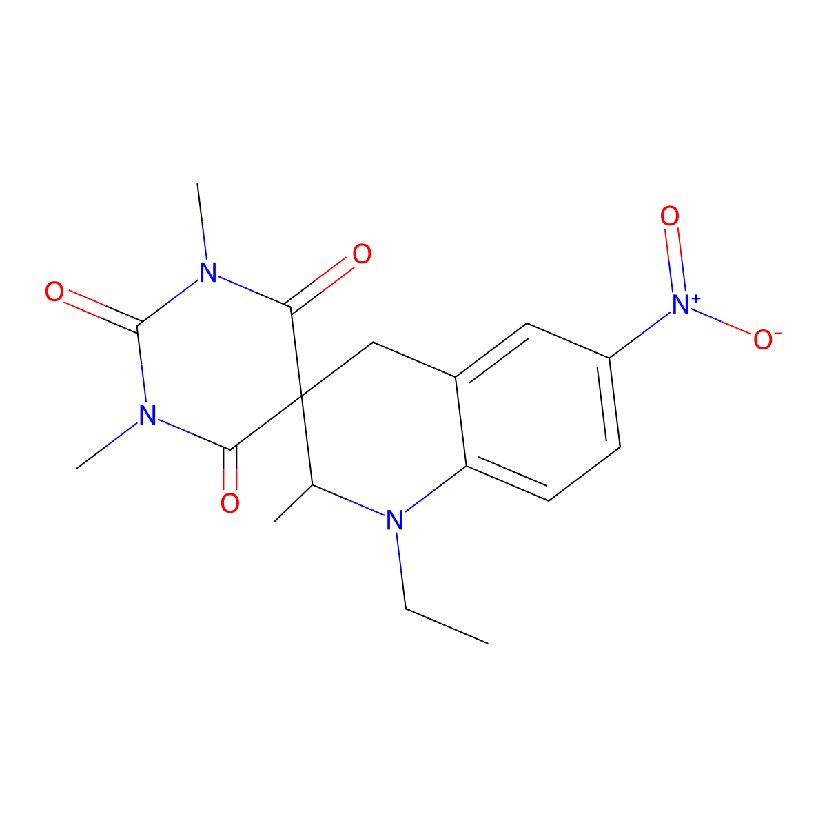 1'-Ethyl-1,2',3-trimethyl-6'-nitrospiro[1,3-diazinane-5,3'-2,4-dihydroquinoline]-2,4,6-trione molecular structure, CAS 696654-60-1