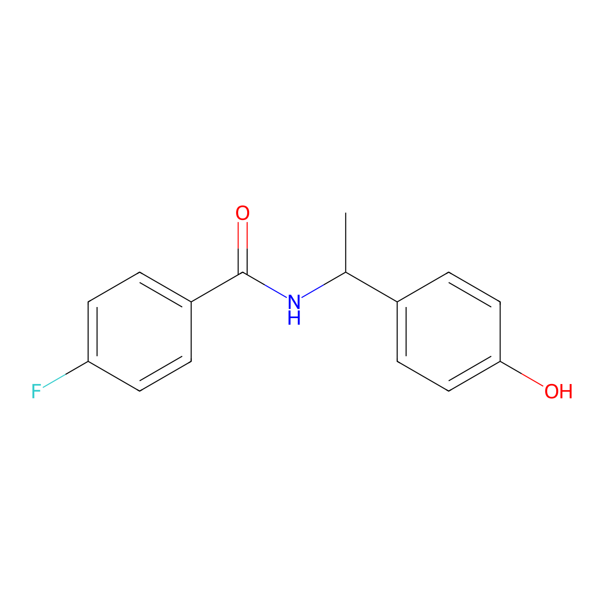 4-fluoro-N-[1-(4-hydroxyphenyl)ethyl]benzamide molecular structure, CAS 696654-65-6