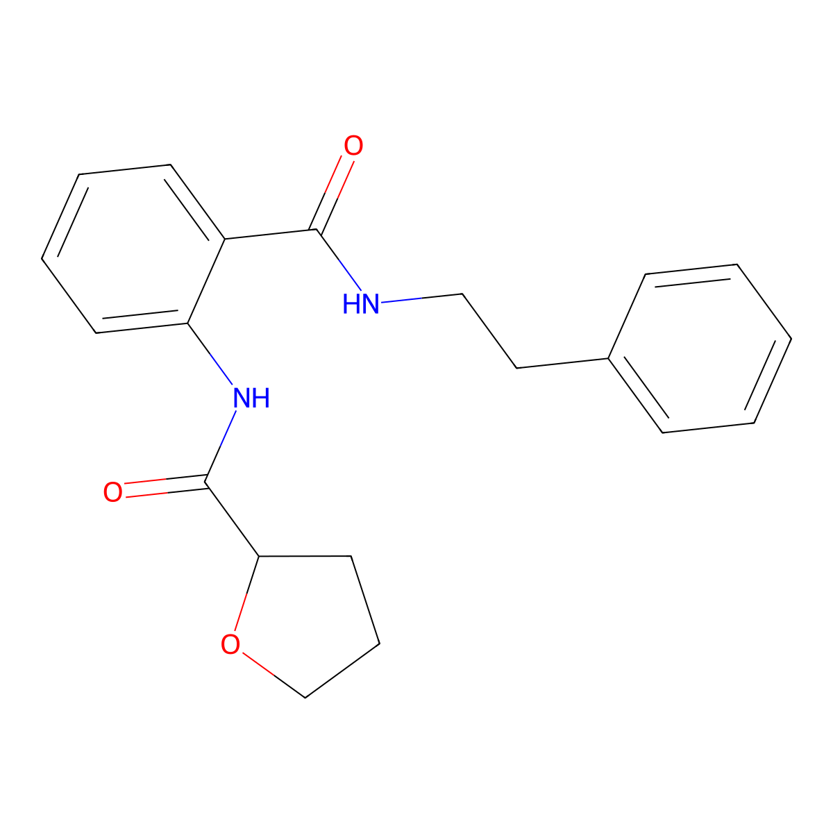 N-(2-{[(2-phenylethyl)amino]carbonyl}phenyl)tetrahydrofuran-2-carboxamide molecular structure, CAS 696656-11-8