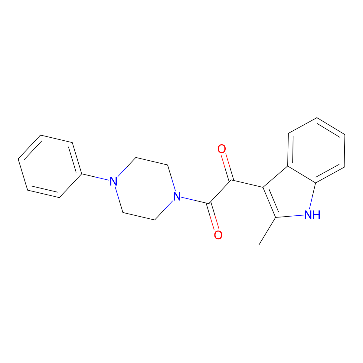 1-(2-methyl-1H-indol-3-yl)-2-(4-phenylpiperazin-1-yl)ethane-1,2-dione molecular structure, CAS 696656-29-8