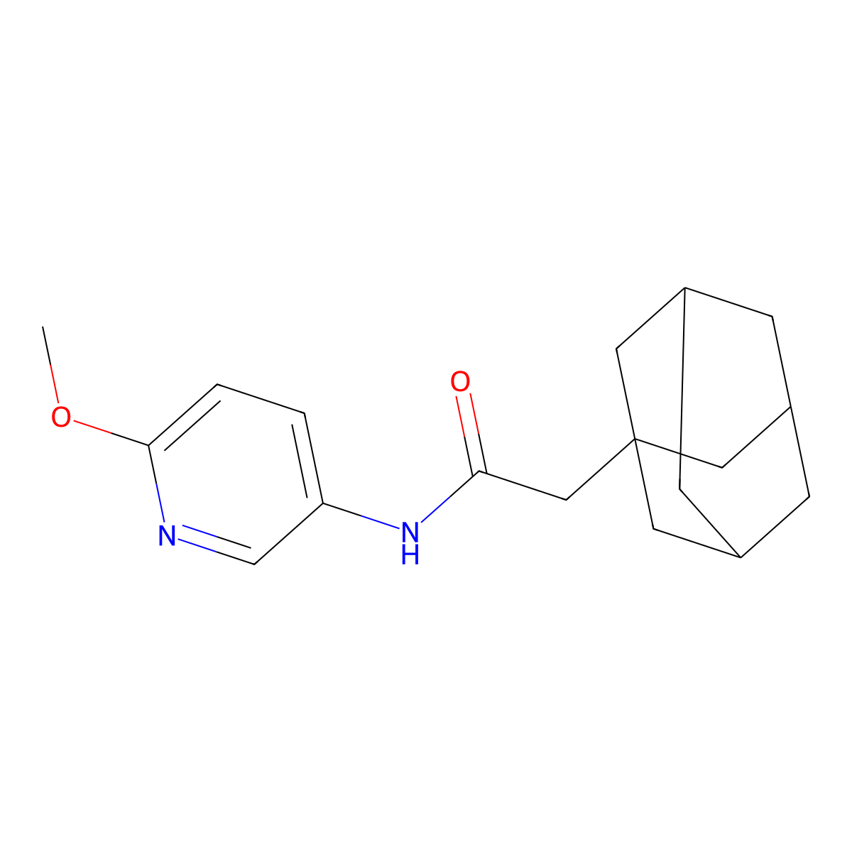 2-(1-adamantyl)-N-(6-methoxypyridin-3-yl)acetamide molecular structure, CAS 696656-50-5