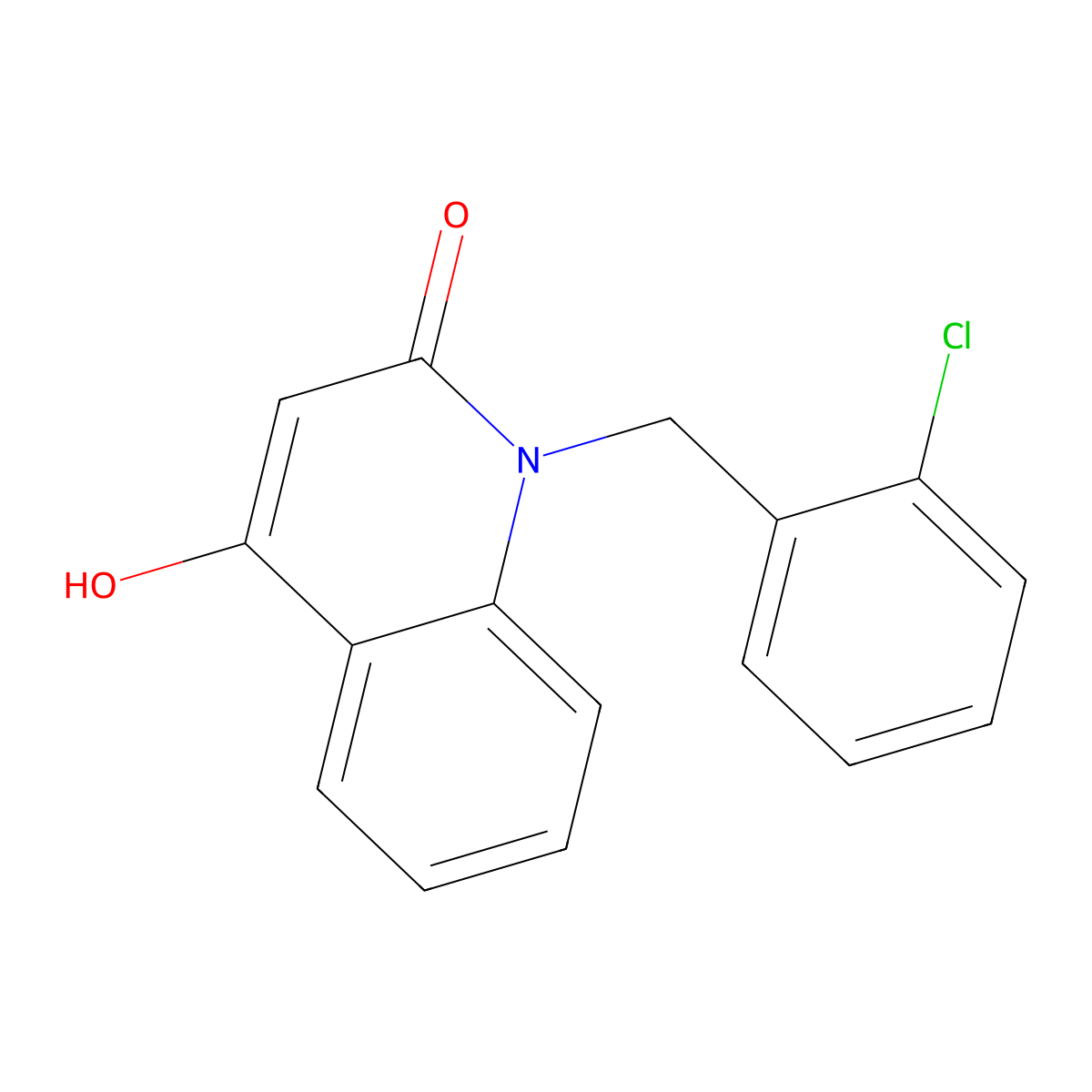 1-(2-chlorobenzyl)-4-hydroxyquinolin-2(1H)-one molecular structure, CAS 696656-56-1