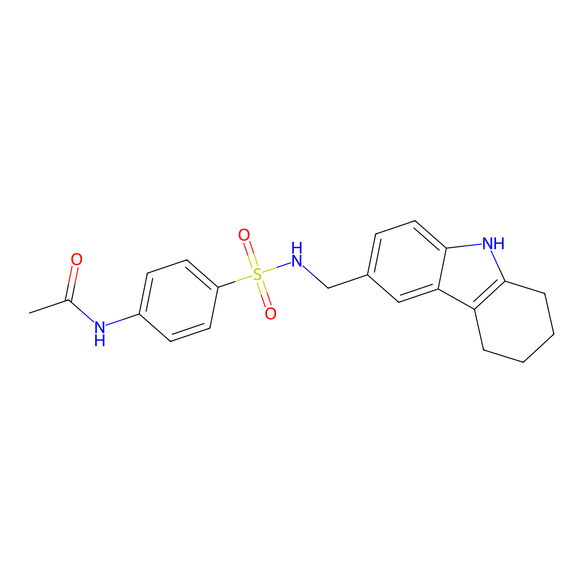 N-{4-[(2,3,4,9-tetrahydro-1H-carbazol-6-ylmethyl)sulfamoyl]phenyl}acetamide molecular structure, CAS 696656-97-0