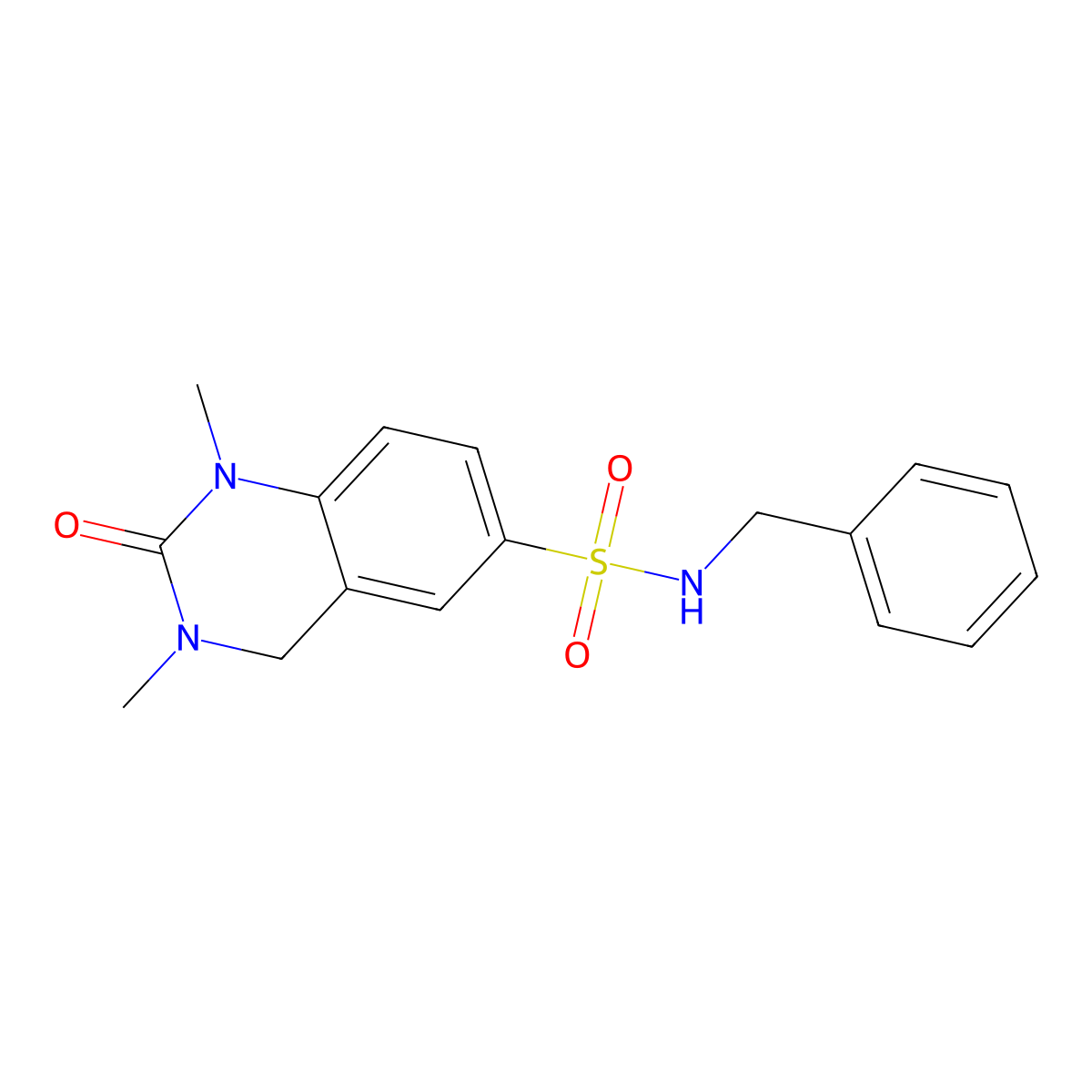 N-benzyl-1,3-dimethyl-2-oxo-4H-quinazoline-6-sulfonamide molecular structure, CAS 696657-25-7