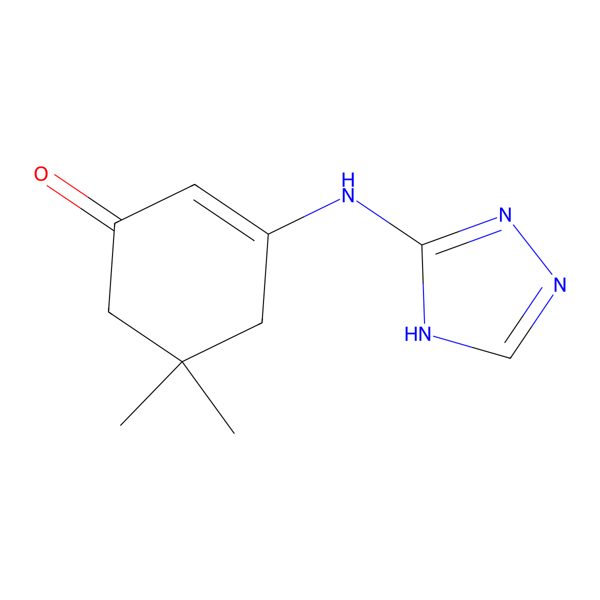 5,5-dimethyl-3-(1H-1,2,4-triazol-5-ylamino)cyclohex-2-en-1-one molecular structure, CAS 696657-58-6