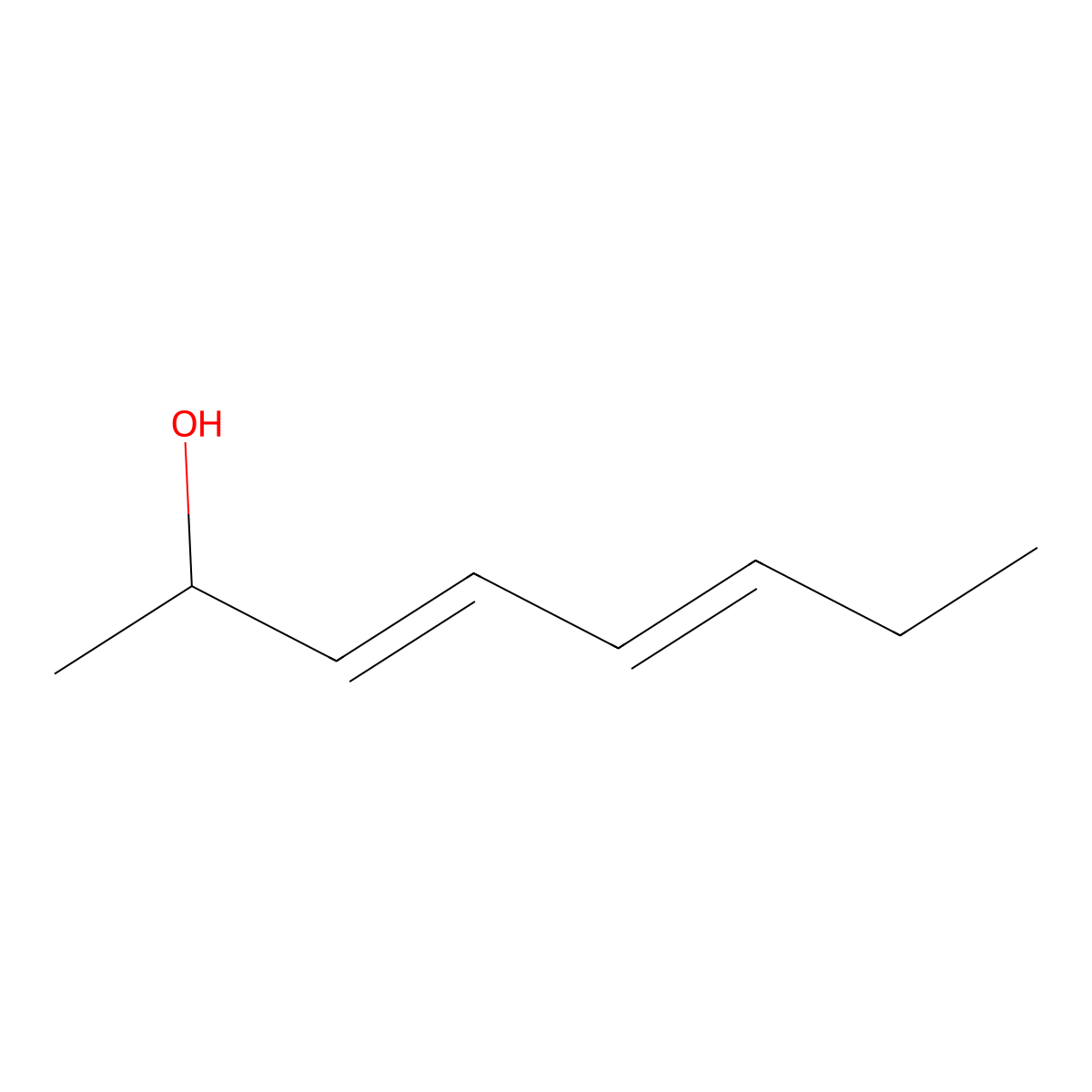 Octa-3,5-dien-2-ol molecular structure, CAS 69668-82-2