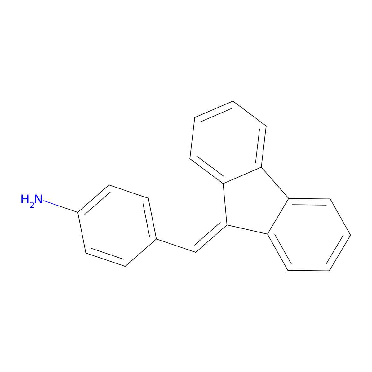 4-((9H-Fluoren-9-ylidene)methyl)aniline molecular structure, CAS 6967-16-4