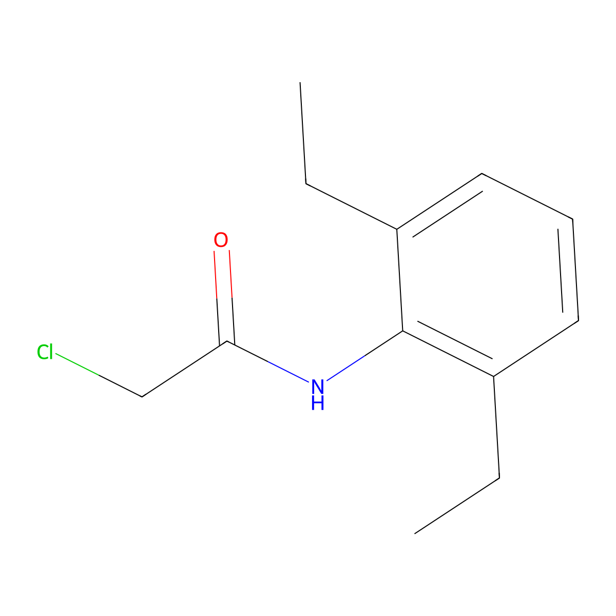 2-chloro-N-(2,6-diethylphenyl)acetamide molecular structure, CAS 6967-29-9