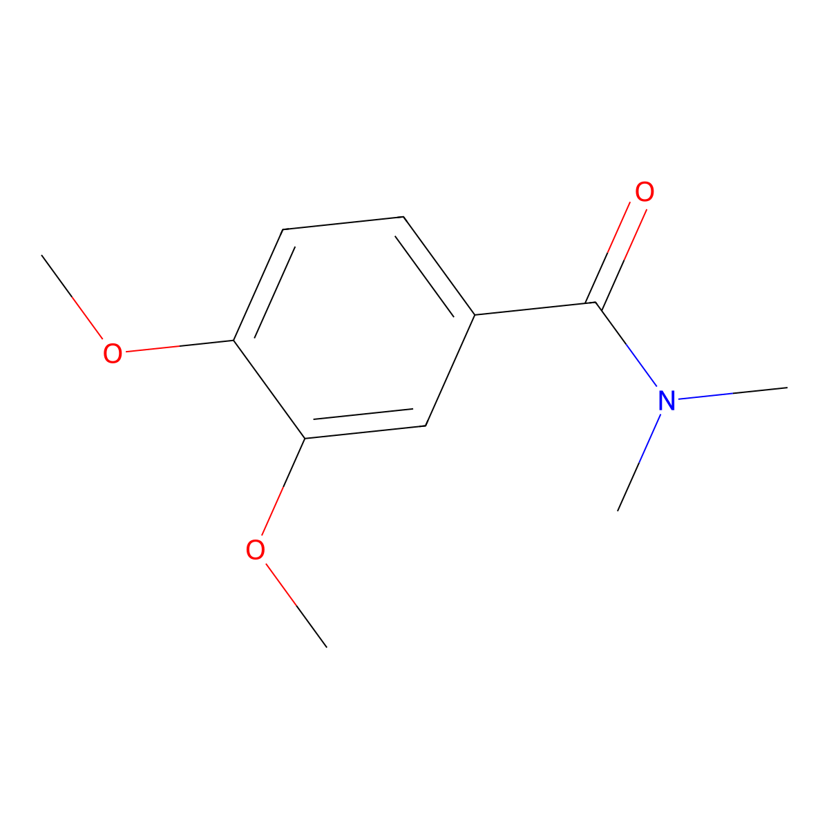 3,4-Dimethoxy-N,N-dimethylbenzamide molecular structure, CAS 6967-45-9