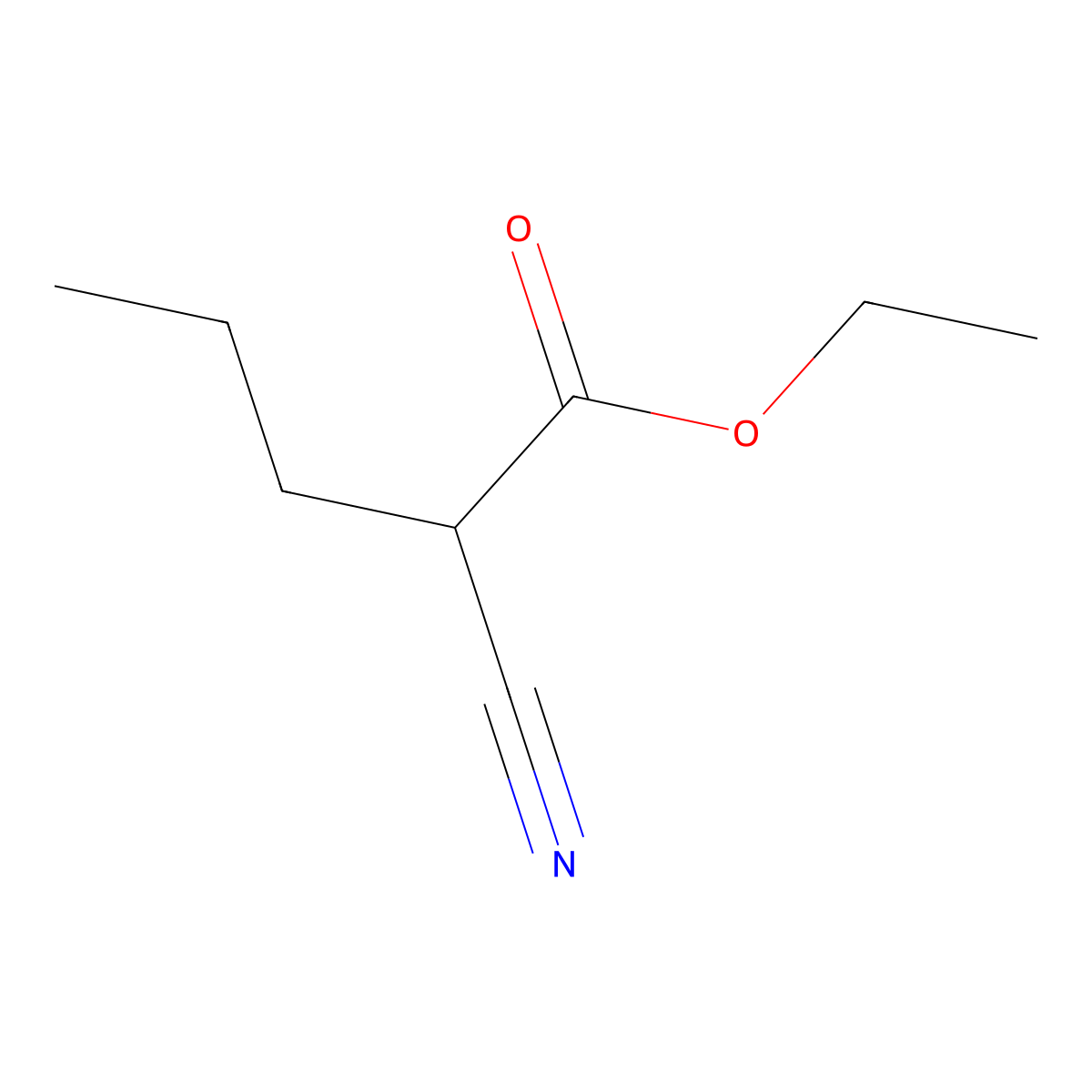 Ethyl 2-cyanopentanoate molecular structure, CAS 6967-47-1