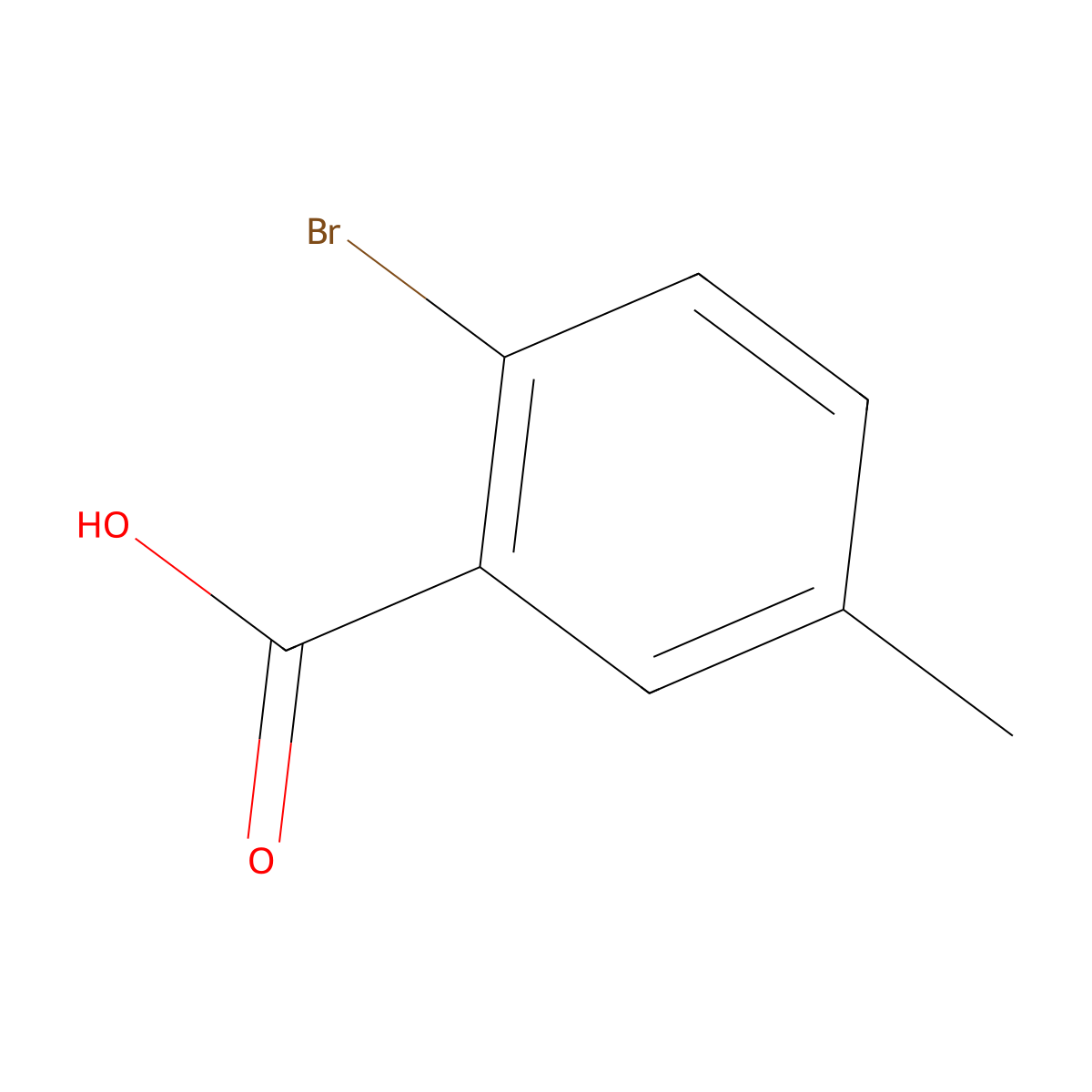2-Bromo-5-methylbenzoic acid molecular structure, CAS 6967-82-4