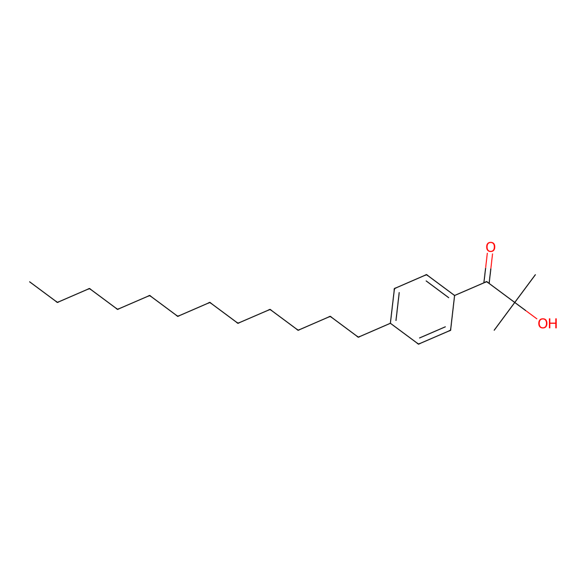 1-Propanone, 1-(4-dodecylphenyl)-2-hydroxy-2-methyl- molecular structure, CAS 69673-80-9