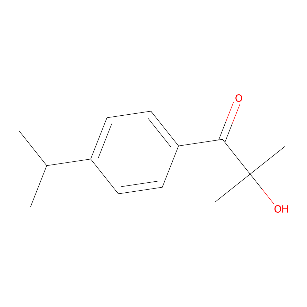 1-Propanone, 2-hydroxy-2-methyl-1-(4-(1-methylethyl)phenyl)- molecular structure, CAS 69673-85-4
