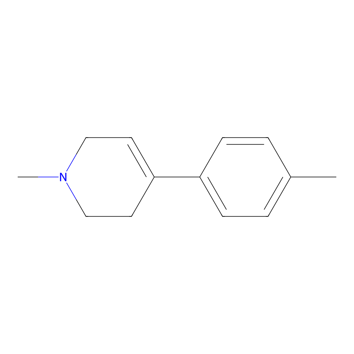 Pyridine, 1,2,3,6-tetrahydro-1-methyl-4-(4-methylphenyl)- molecular structure, CAS 69675-08-7