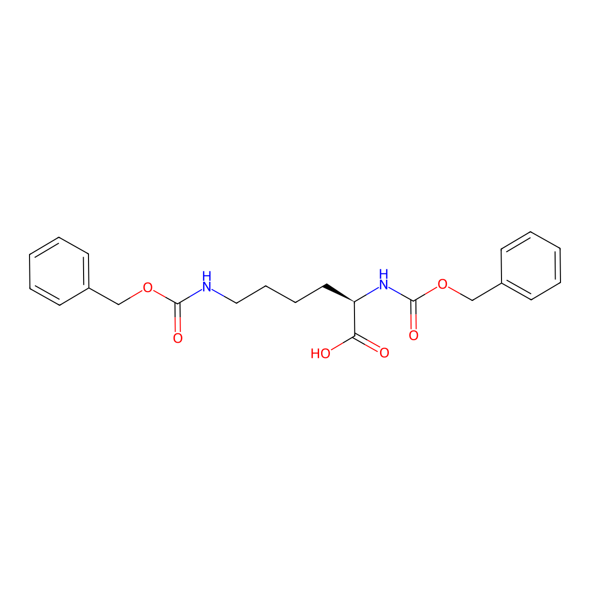 (R)-2,6-Bis(((benzyloxy)carbonyl)amino)hexanoic acid molecular structure, CAS 69677-02-7