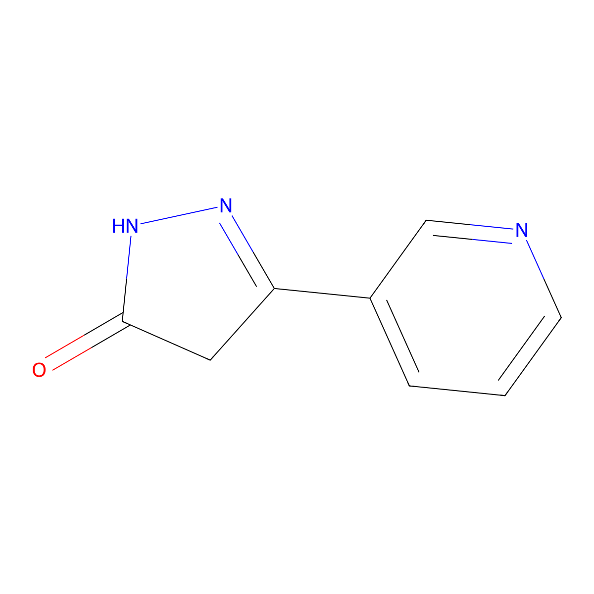 3-(pyridin-3-yl)-4,5-dihydro-1H-pyrazol-5-one molecular structure, CAS 69678-02-0