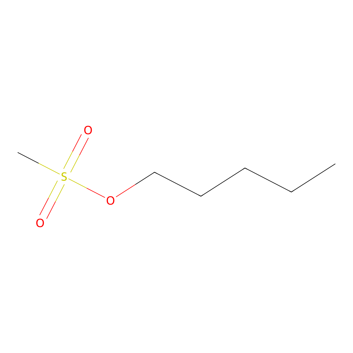Pentyl methanesulfonate molecular structure, CAS 6968-20-3