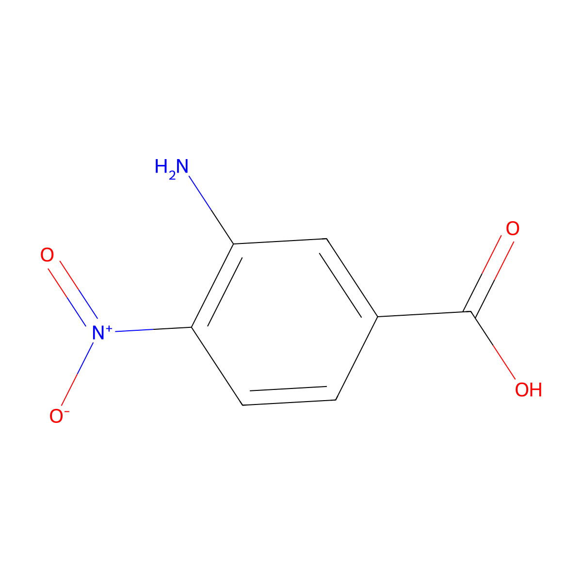 3-Amino-4-nitrobenzoic acid molecular structure, CAS 6968-22-5