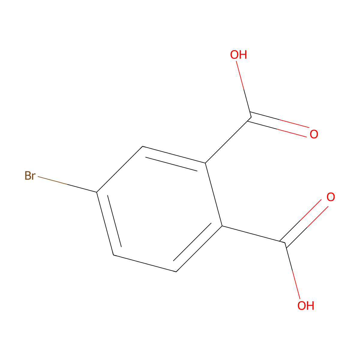 4-Bromophthalic acid molecular structure, CAS 6968-28-1