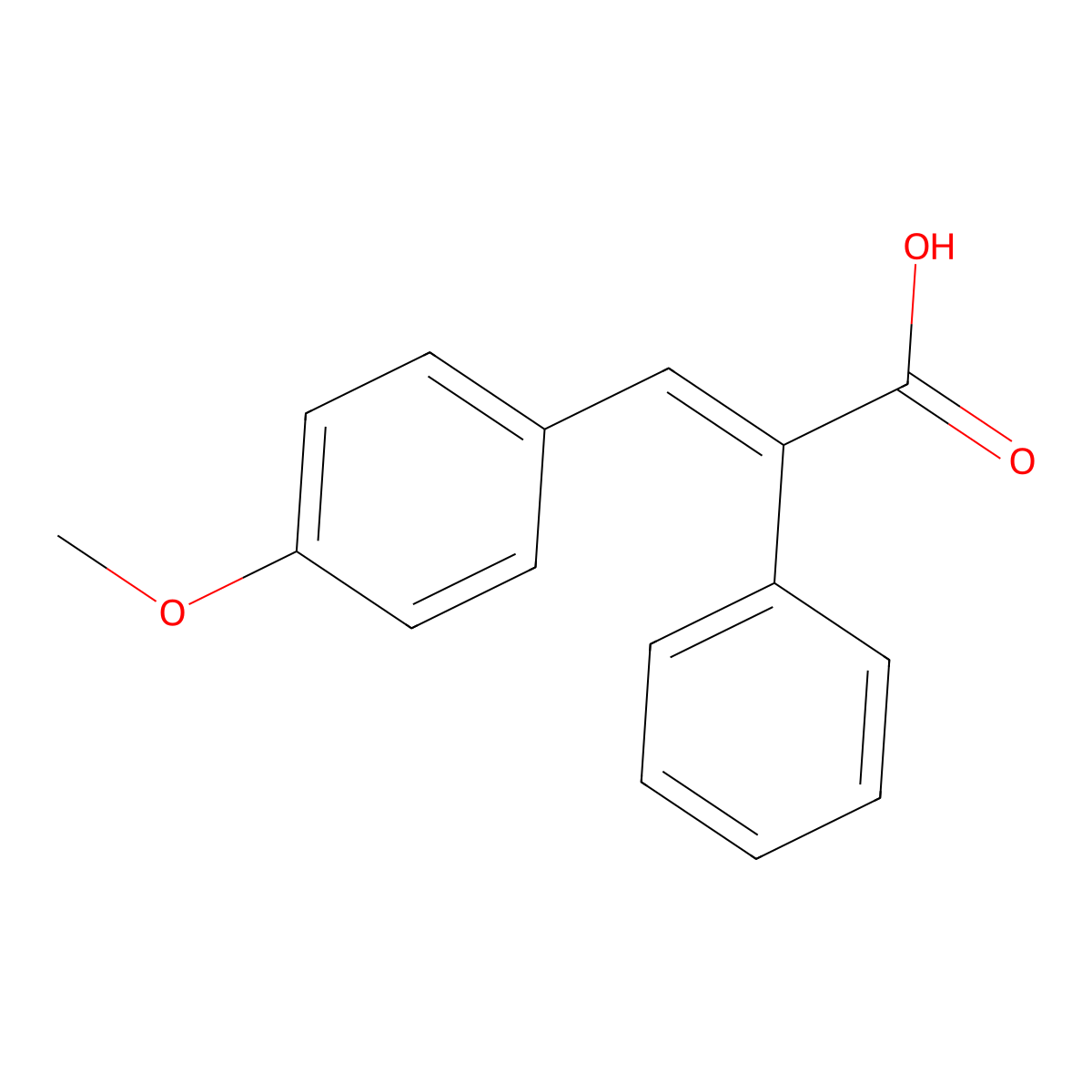 (2e)-3-(4-Methoxyphenyl)-2-phenylacrylic acid molecular structure, CAS 6968-77-0