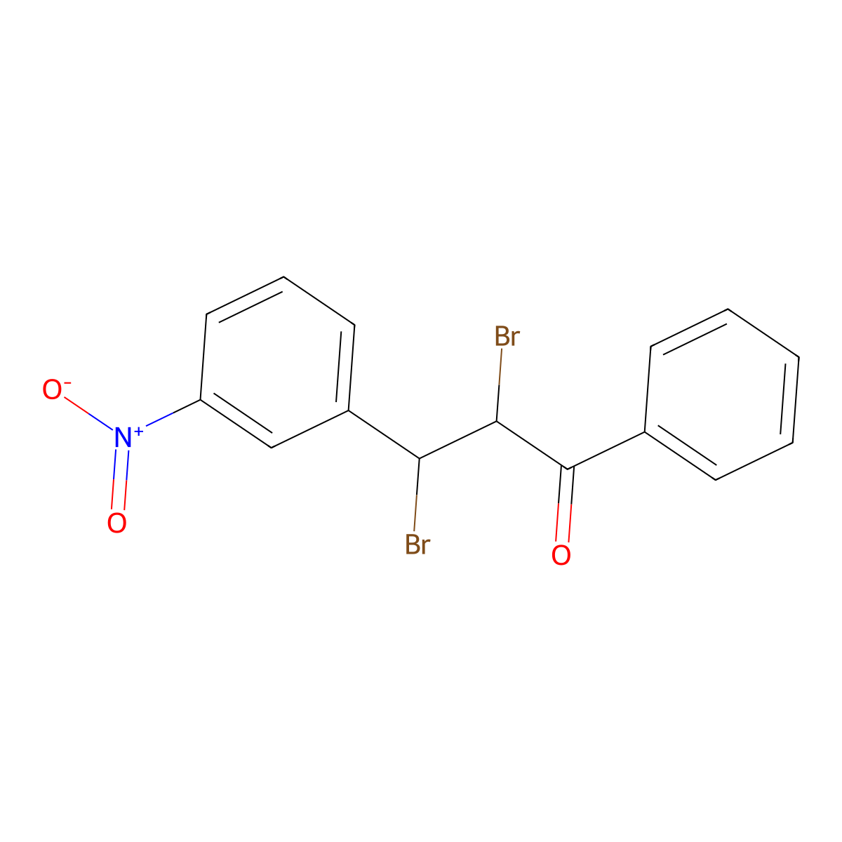 2,3-Dibromo-3-(3-nitrophenyl)-1-phenyl-1-propanone molecular structure, CAS 6968-99-6
