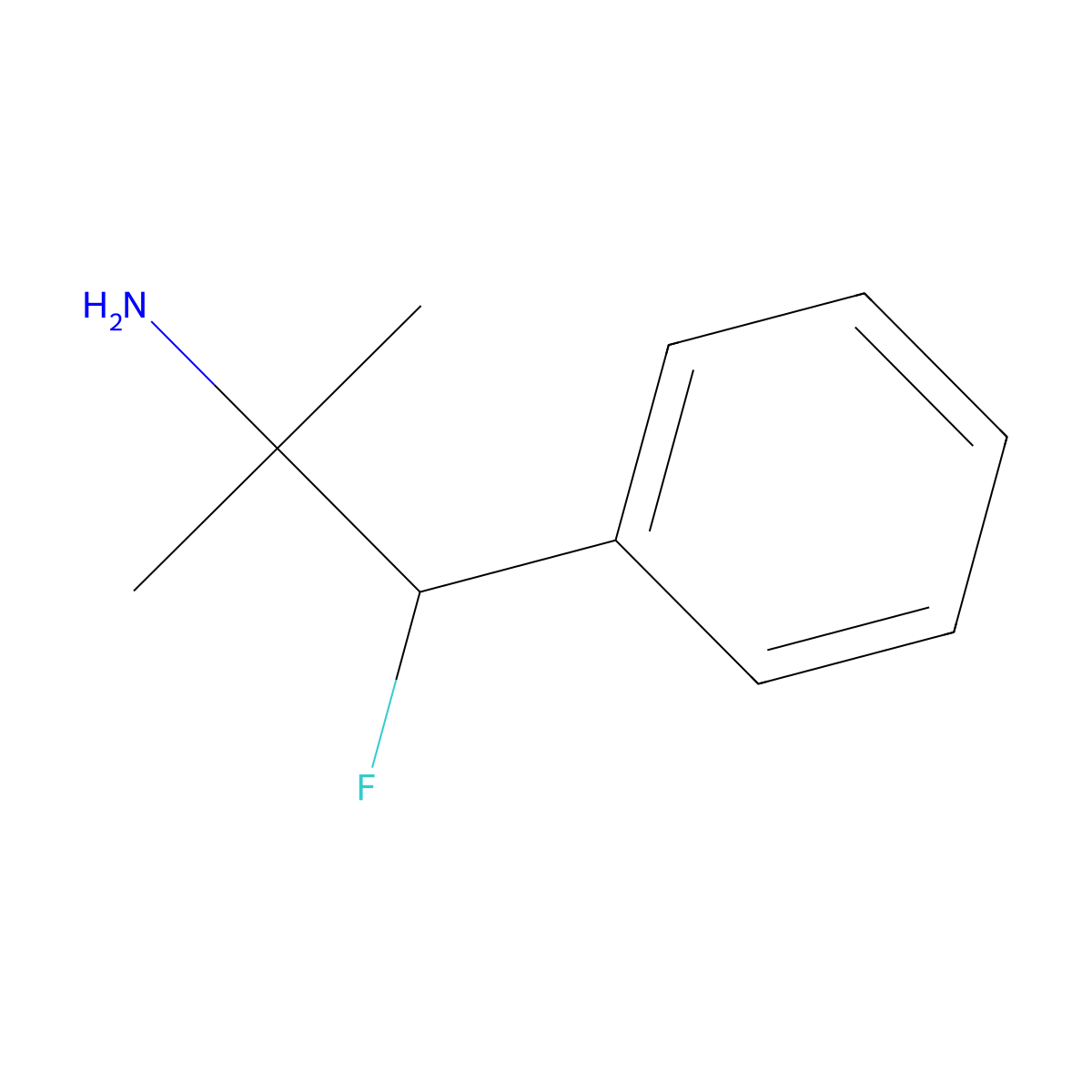 1-Fluoro-2-methyl-1-phenylpropan-2-amine molecular structure, CAS 69681-78-3