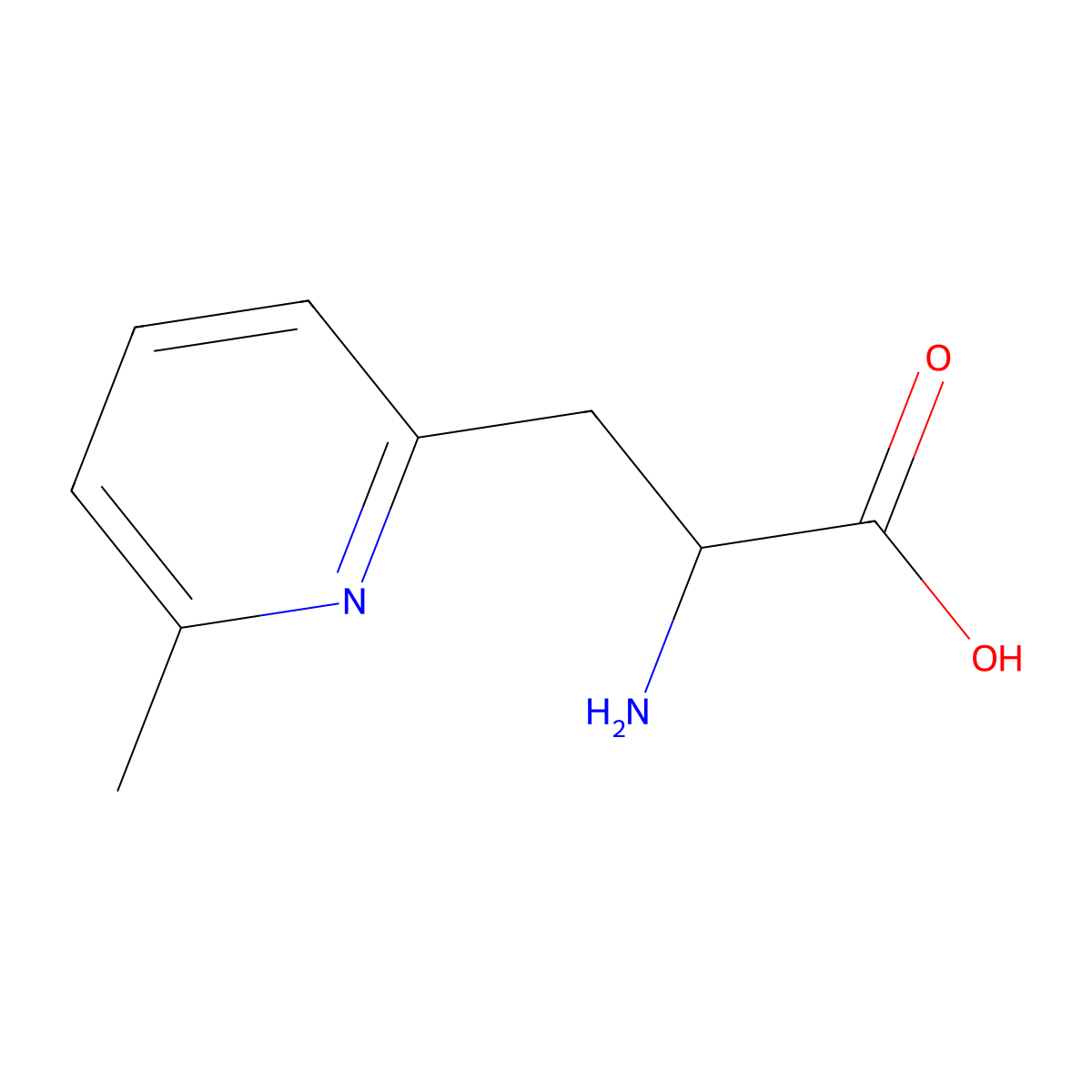 2-amino-3-(6-methylpyridin-2-yl)propanoic Acid molecular structure, CAS 69685-02-5