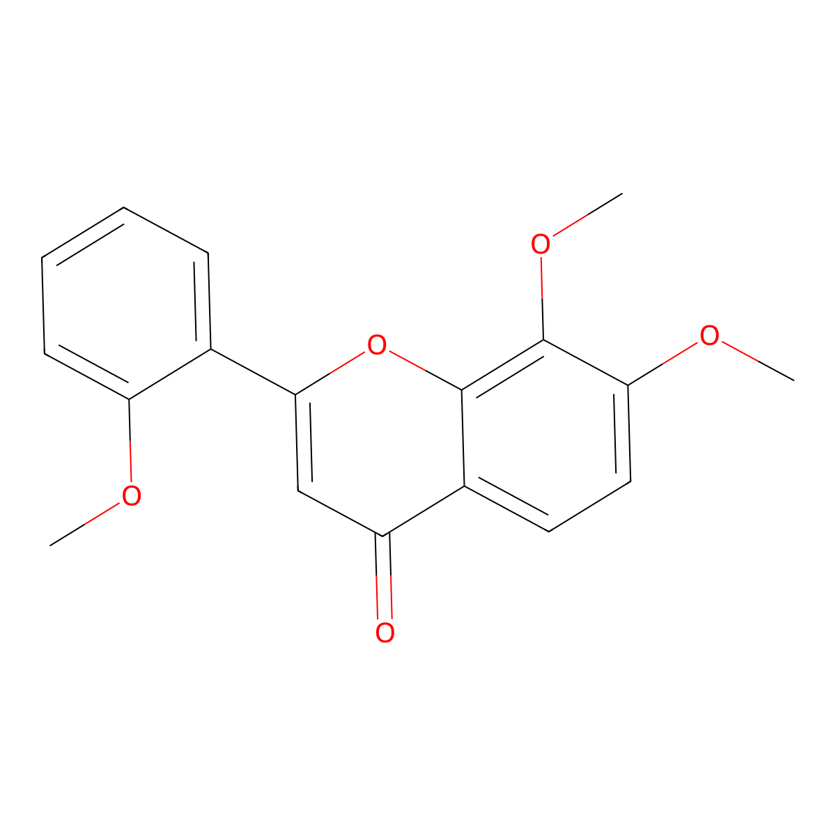 7,8-Dimethoxy-2-(2-methoxyphenyl)-4H-chromen-4-one molecular structure, CAS 6969-07-9