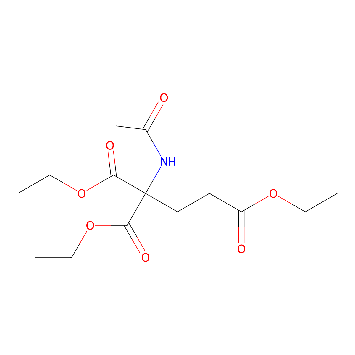 Triethyl 1-acetamidopropane-1,1,3-tricarboxylate molecular structure, CAS 6969-27-3