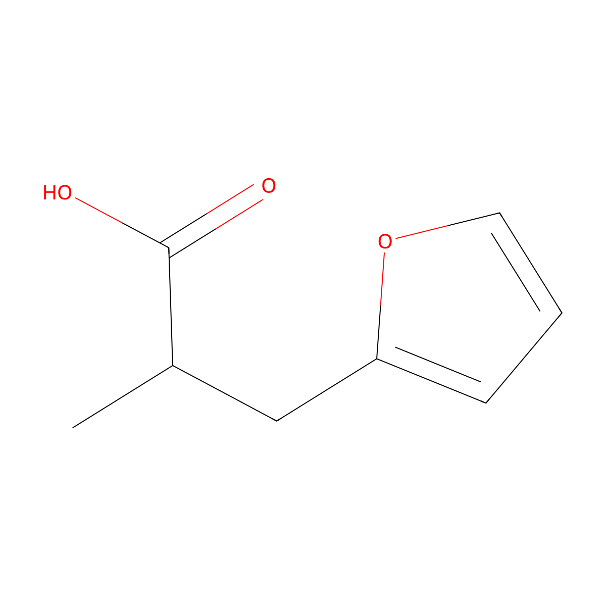 3-(Furan-2-yl)-2-methylpropanoic acid molecular structure, CAS 6969-36-4