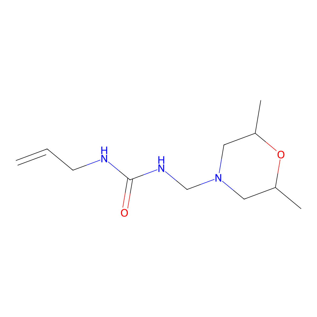 1-[(2,6-Dimethylmorpholin-4-yl)methyl]-3-prop-2-enylurea molecular structure, CAS 6969-64-8
