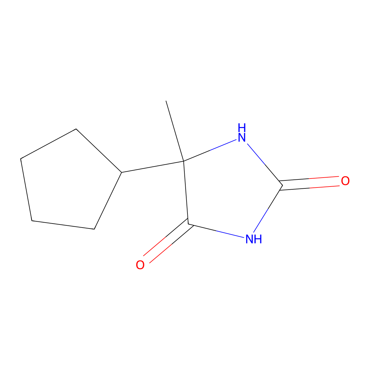 5-Cyclopentyl-5-methylimidazolidine-2,4-dione molecular structure, CAS 6969-79-5