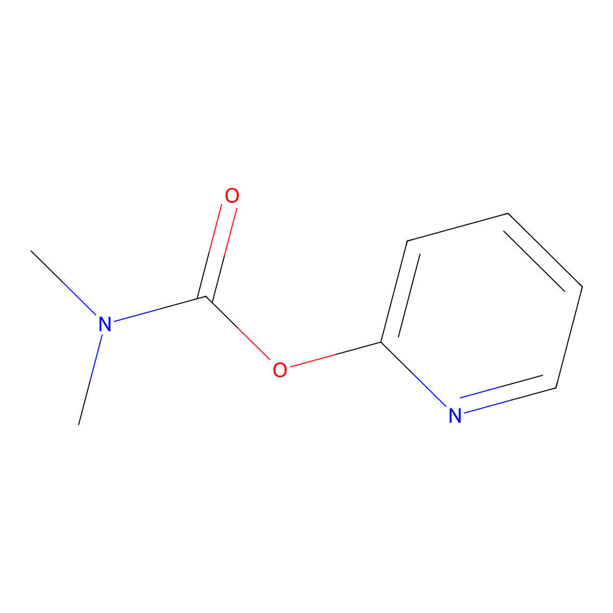 Pyridin-2-yl dimethylcarbamate molecular structure, CAS 6969-89-7