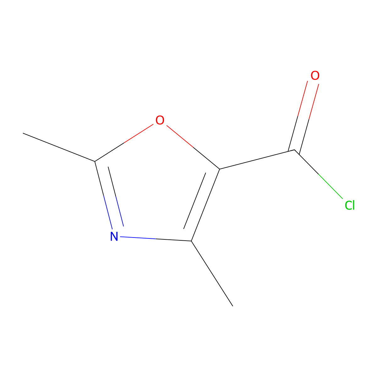 Dimethyl-1,3-oxazole-5-carbonyl chloride molecular structure, CAS 69695-18-7