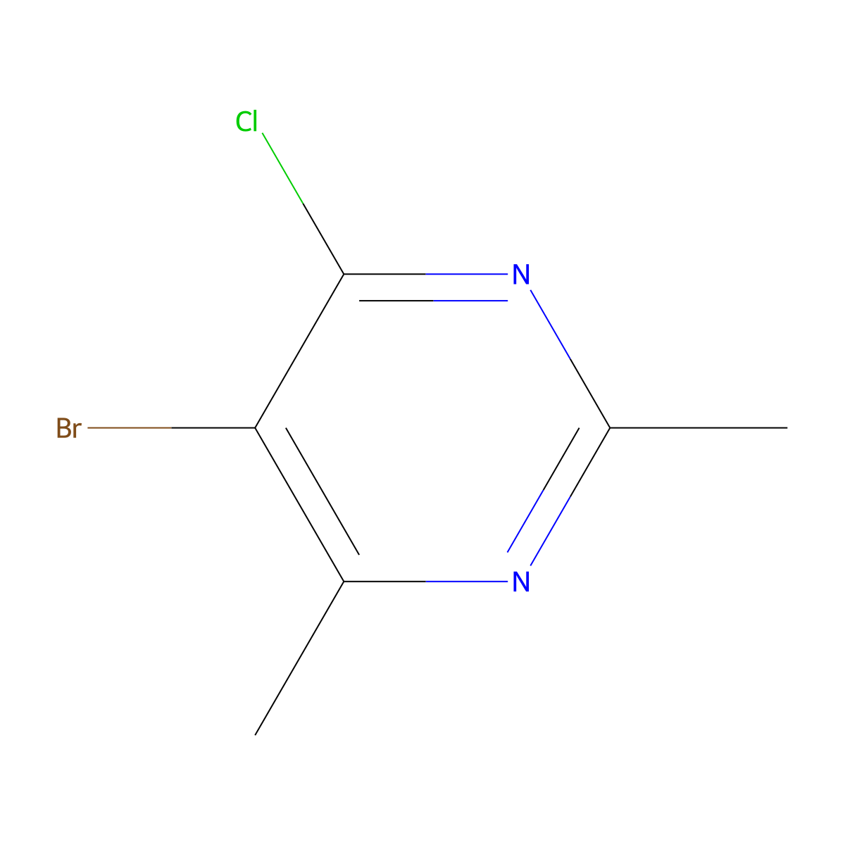 5-Bromo-4-chloro-2,6-dimethylpyrimidine molecular structure, CAS 69696-35-1