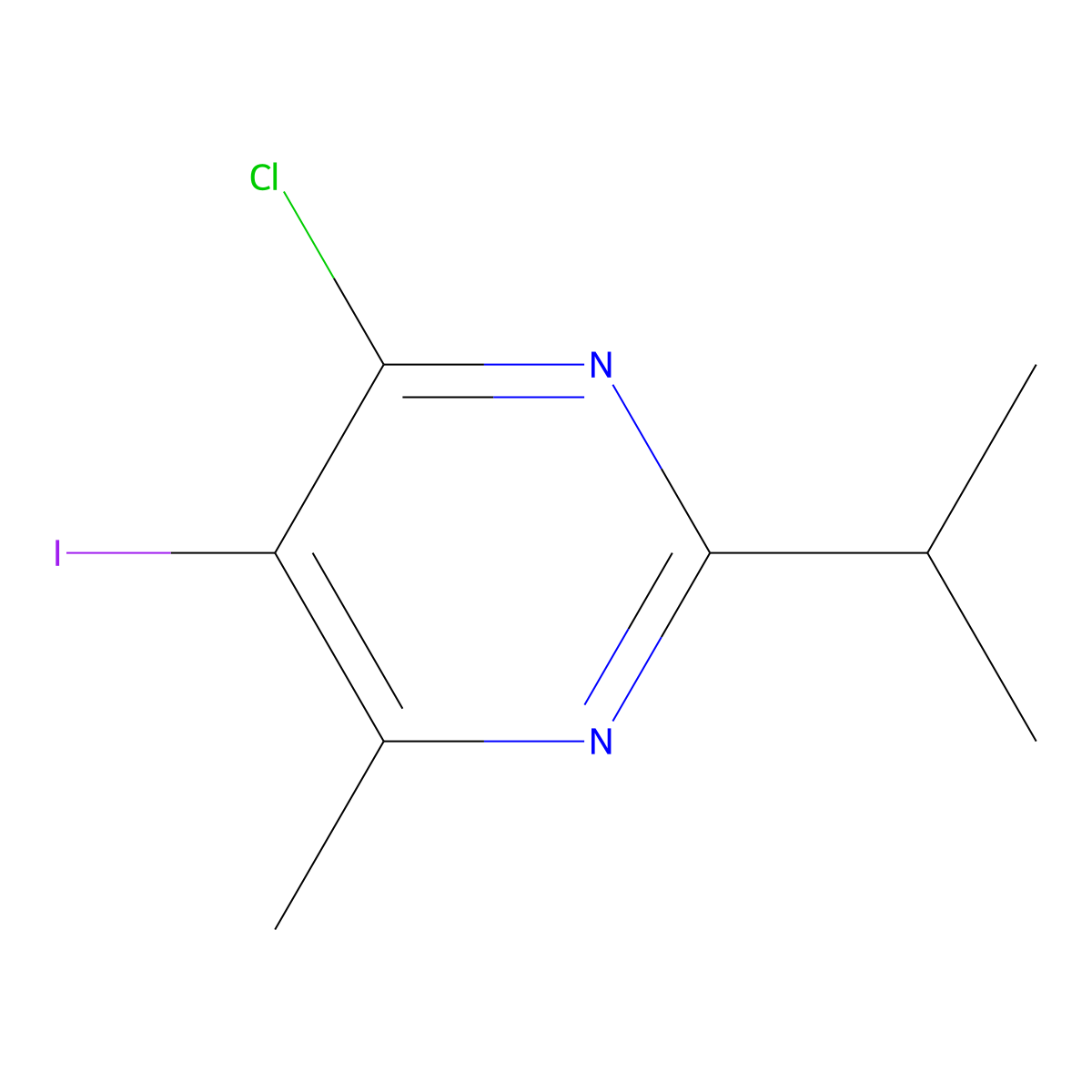 4-Chloro-5-iodo-2-isopropyl-6-methylpyrimidine molecular structure, CAS 69696-39-5
