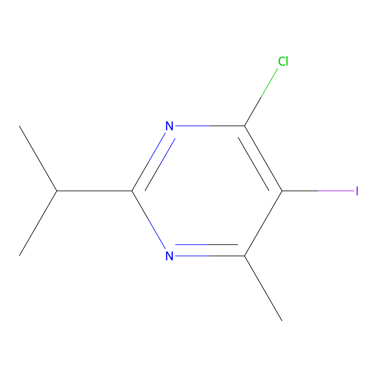 4-Chloro-5-iodo-2-isopropyl-6-methylpyrimidine molecular structure, CAS 69696-39-5