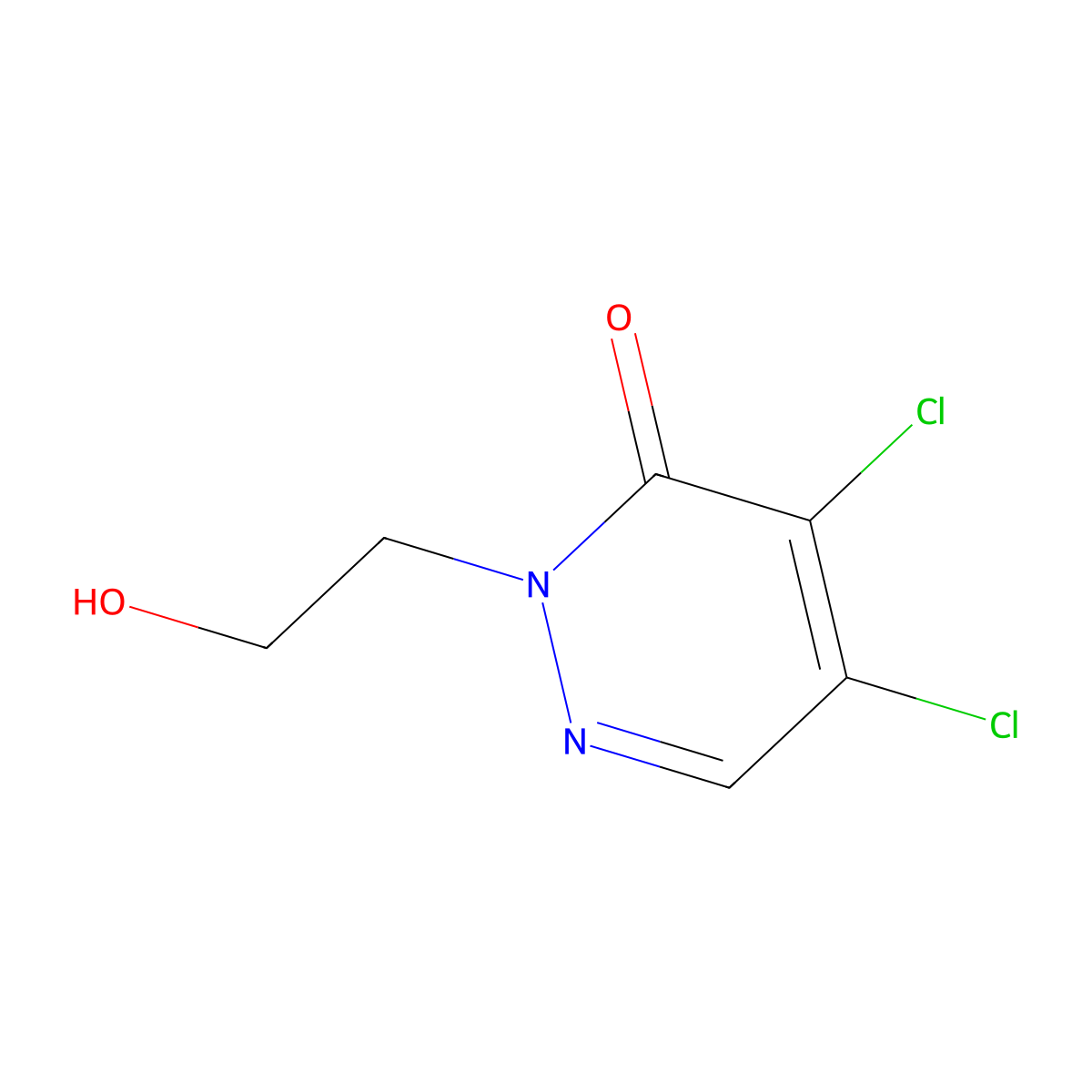 4,5-Dichloro-2-(2-hydroxyethyl)pyridazin-3(2H)-one molecular structure, CAS 69696-56-6