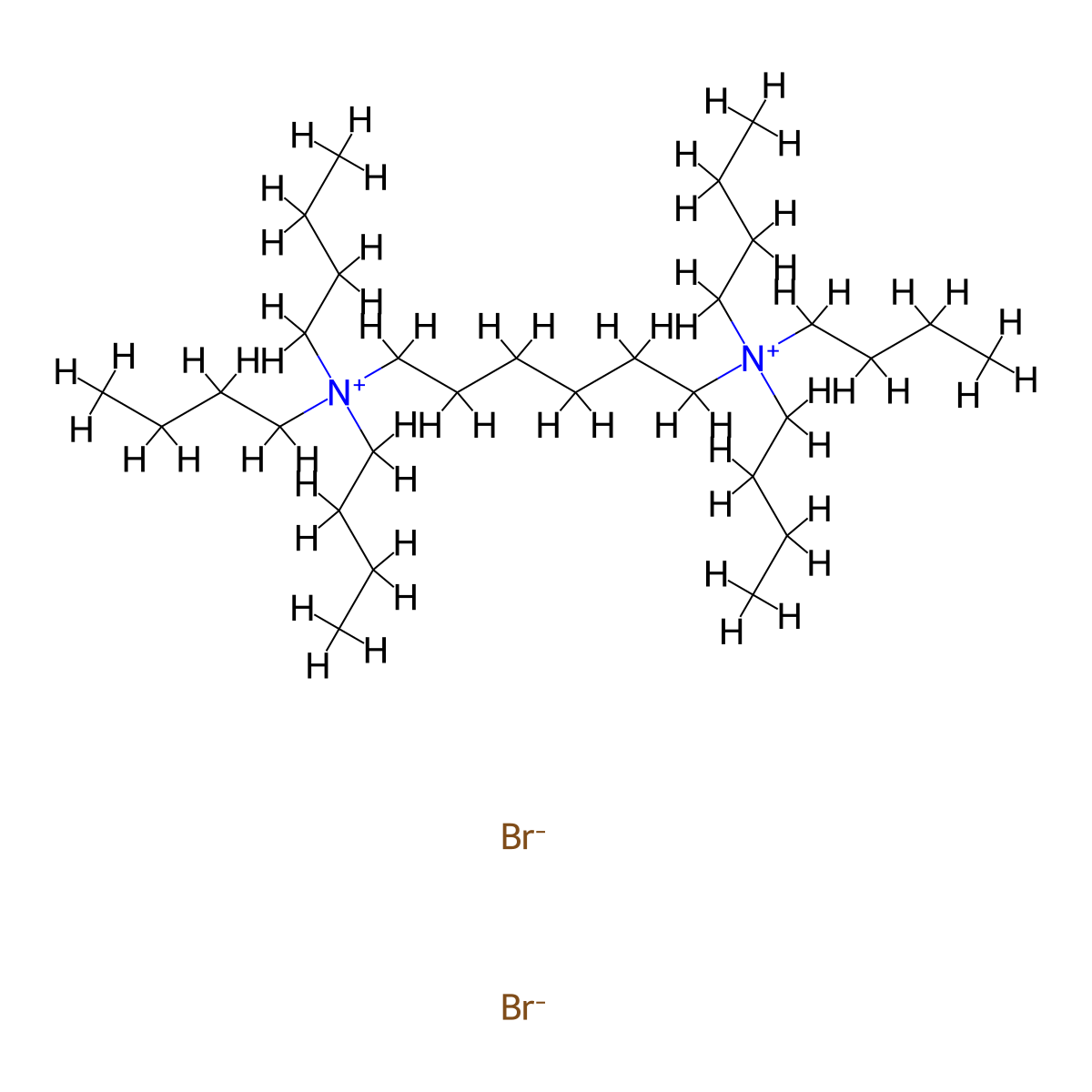 1,6-Hexanediaminium, N1,N1,N1,N6,N6,N6-hexabutyl-, bromide (1:2) molecular structure, CAS 69696-98-6