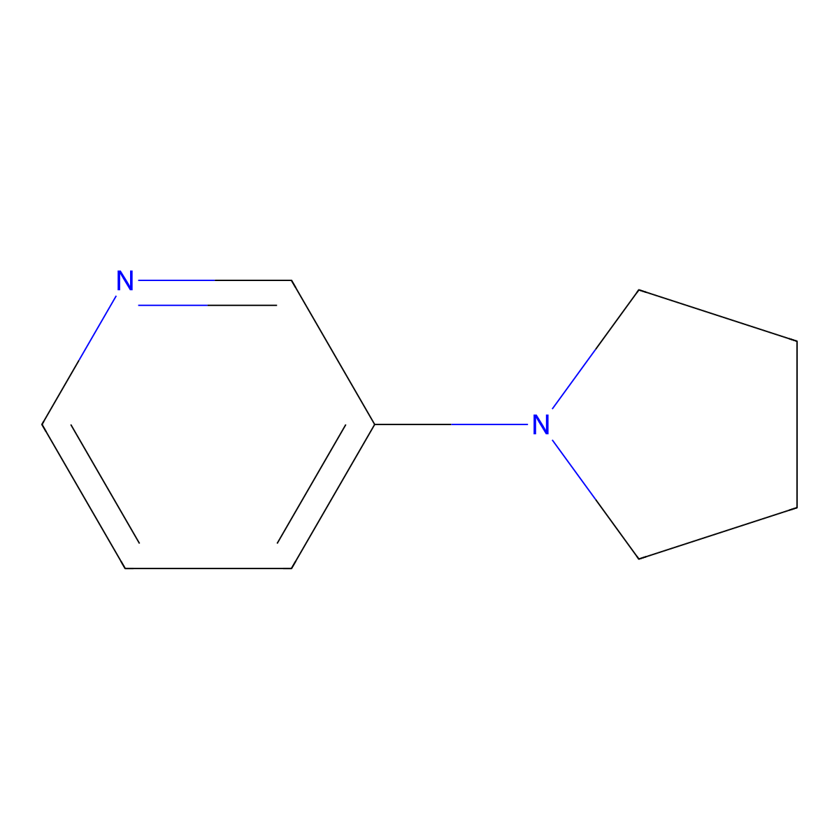 3-Pyrrolidin-1-YL-pyridine molecular structure, CAS 69698-09-5
