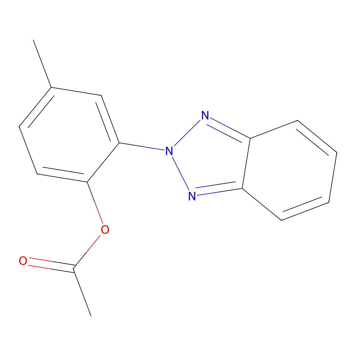 2-(2H-Benzo[d][1,2,3]triazol-2-yl)-4-methylphenyl acetate molecular structure, CAS 69698-20-0