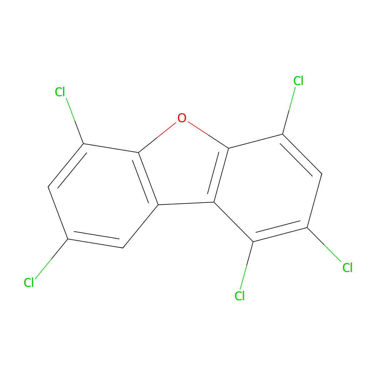 1,2,4,6,8-Pentachlorodibenzofuran molecular structure, CAS 69698-57-3