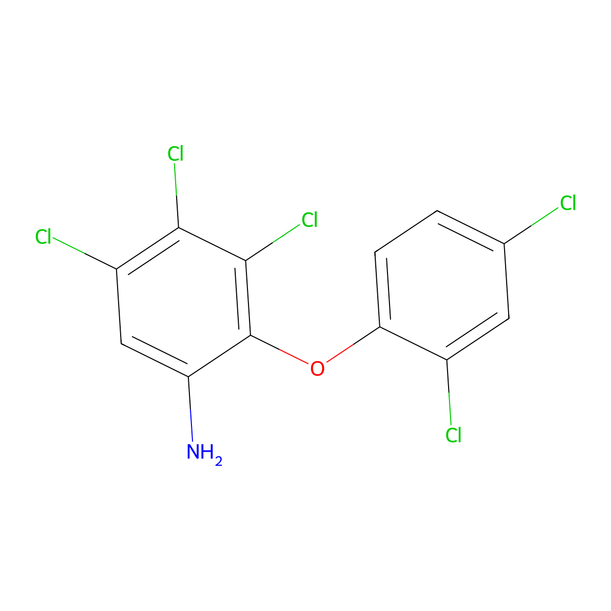 3,4,5-Trichloro-2-(2,4-dichlorophenoxy)aniline molecular structure, CAS 69699-77-0