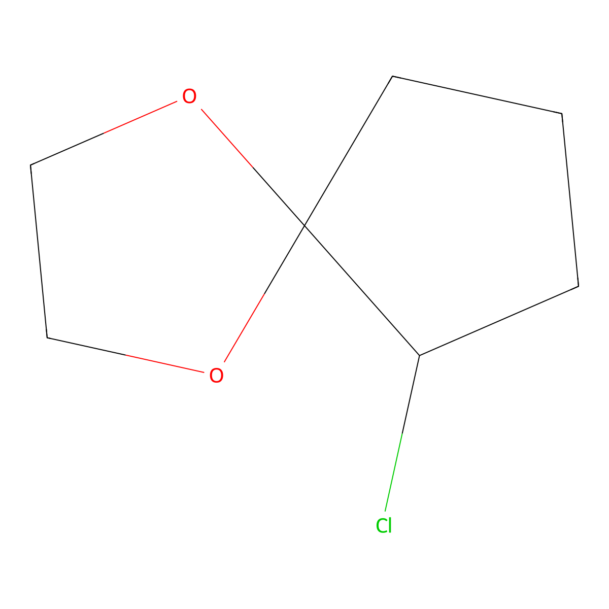 6-Chloro-1,4-dioxaspiro[4.4]nonane molecular structure, CAS 697-22-3