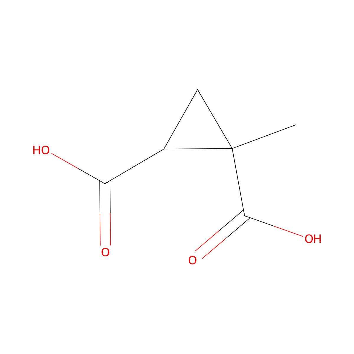 rac-(1R,2S)-1-methylcyclopropane-1,2-dicarboxylic acid molecular structure, CAS 697-48-3