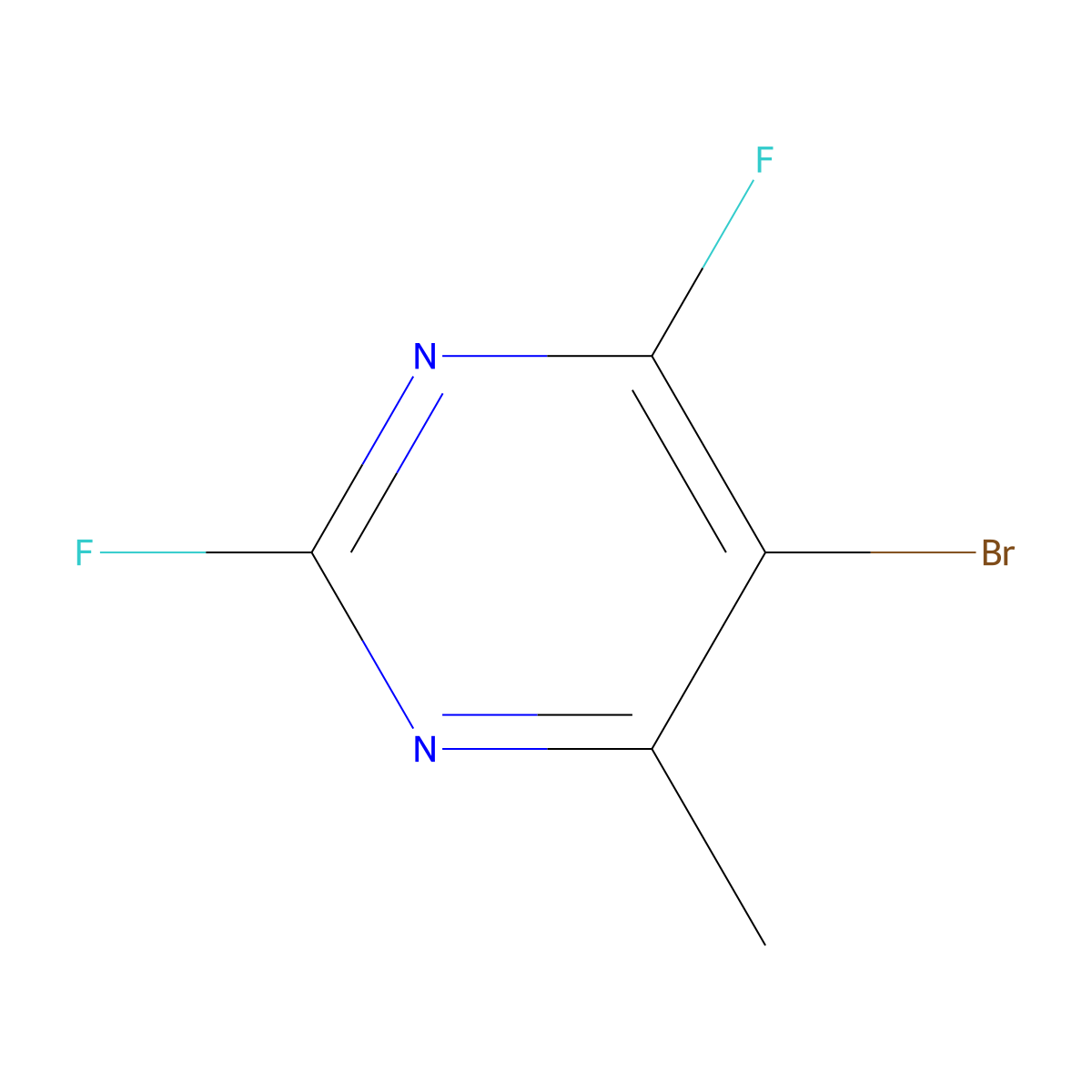 5-Bromo-2,4-difluoro-6-methylpyrimidine molecular structure, CAS 697-81-4
